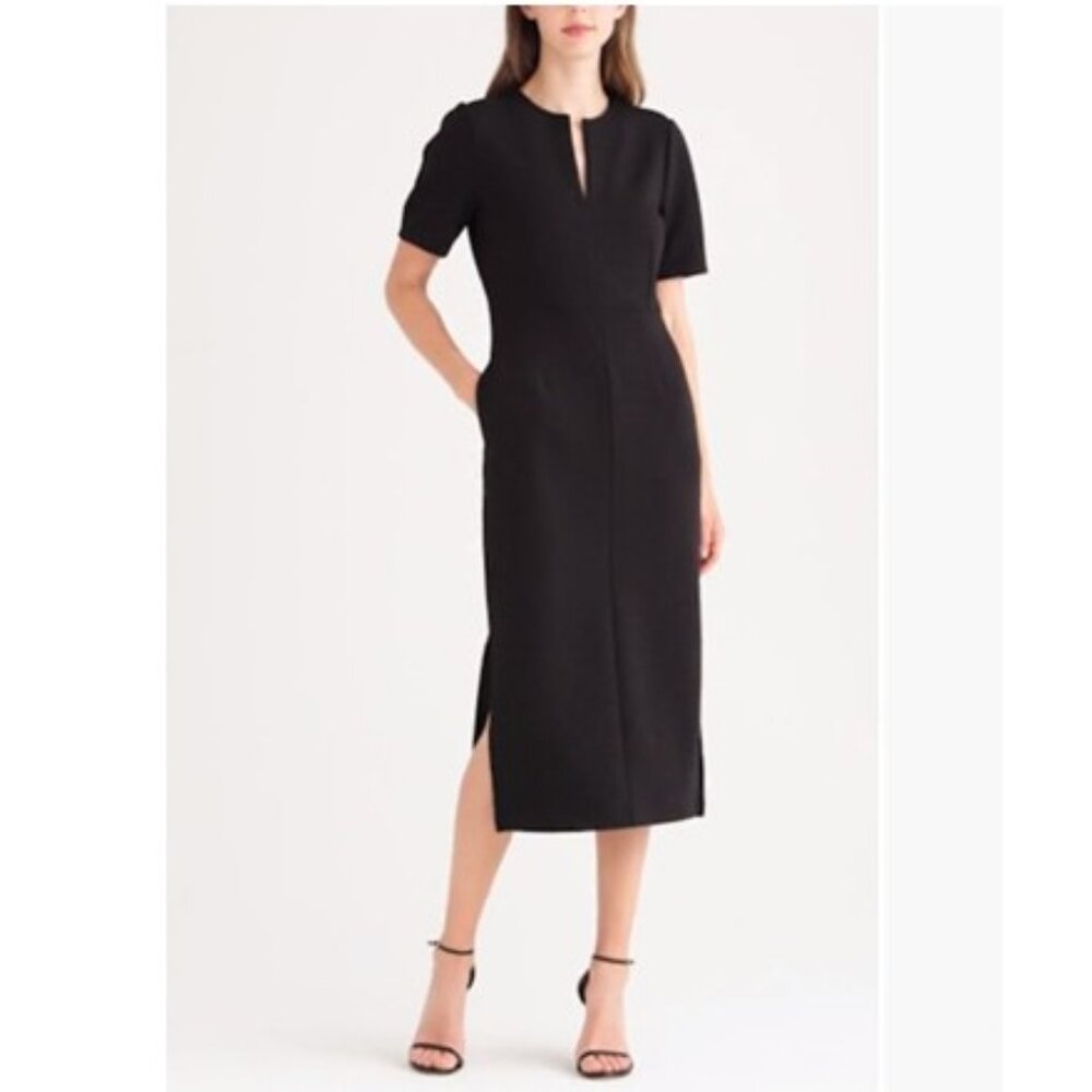 Nordstrom Black Midi Dress with Short Sleeves